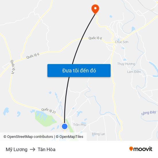 Mỹ Lương to Tân Hòa map