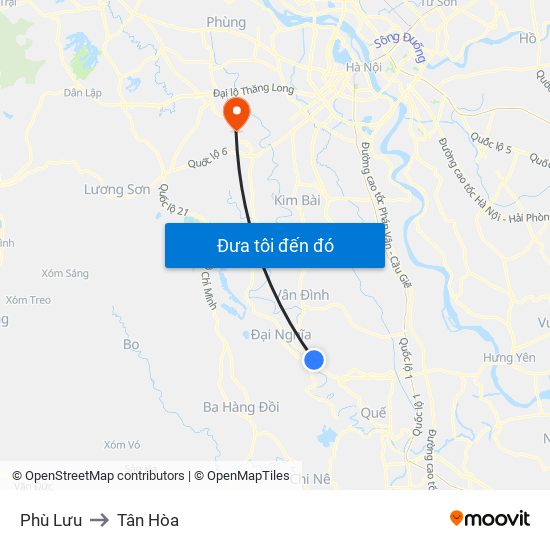 Phù Lưu to Tân Hòa map