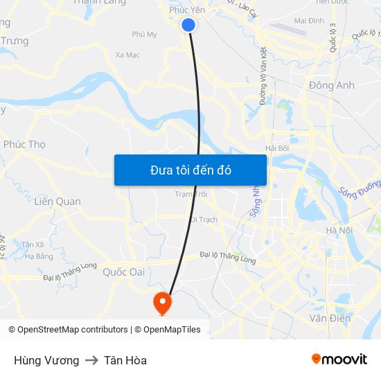 Hùng Vương to Tân Hòa map