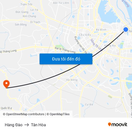 Hàng Đào to Tân Hòa map