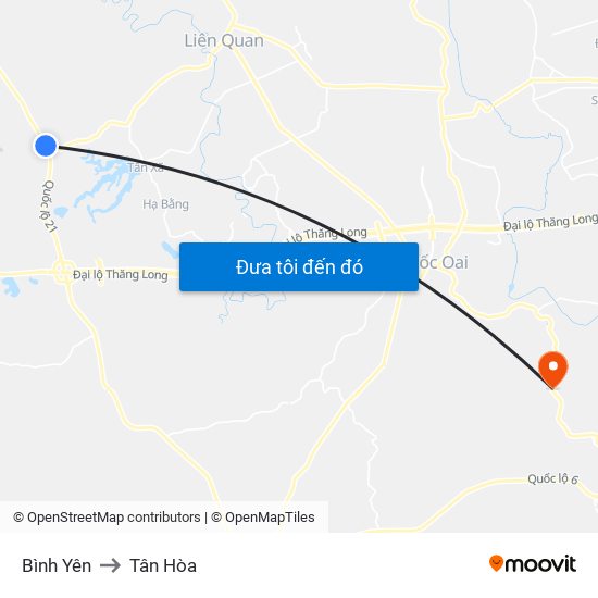 Bình Yên to Tân Hòa map
