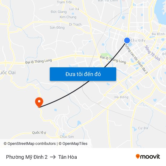 Phường Mỹ Đình 2 to Tân Hòa map