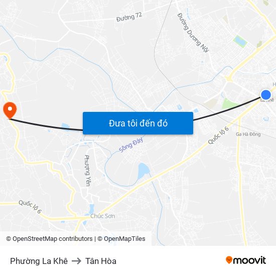 Phường La Khê to Tân Hòa map