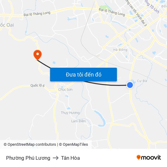 Phường Phú Lương to Tân Hòa map