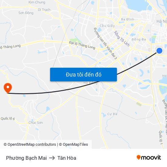 Phường Bạch Mai to Tân Hòa map