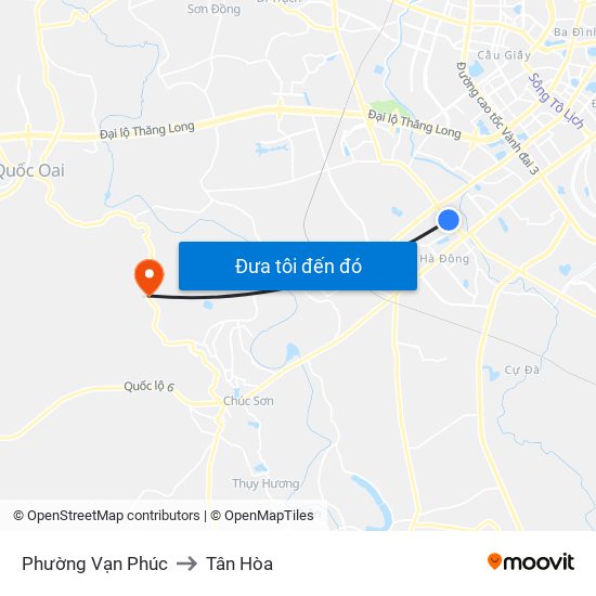 Phường Vạn Phúc to Tân Hòa map