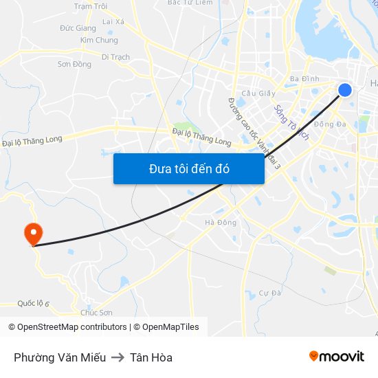Phường Văn Miếu to Tân Hòa map