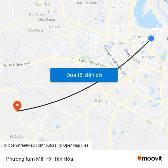 Phường Kim Mã to Tân Hòa map