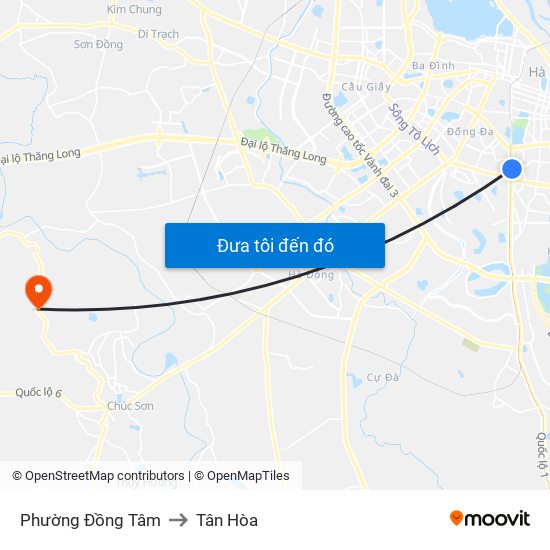 Phường Đồng Tâm to Tân Hòa map