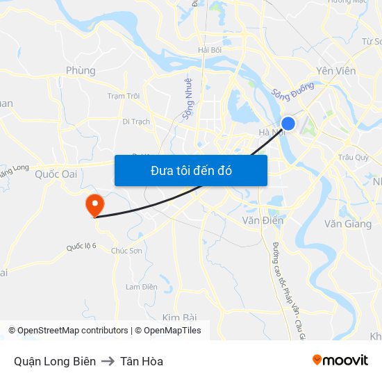 Quận Long Biên to Tân Hòa map
