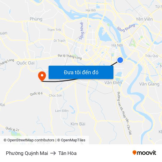 Phường Quỳnh Mai to Tân Hòa map