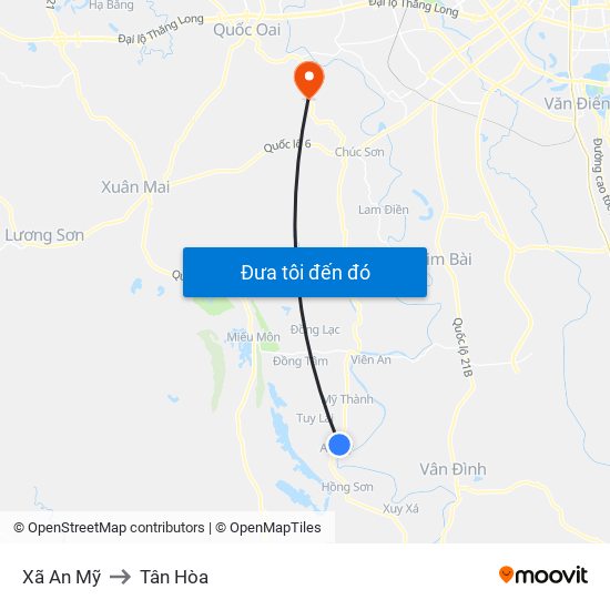 Xã An Mỹ to Tân Hòa map