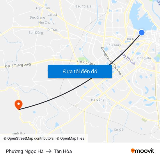 Phường Ngọc Hà to Tân Hòa map