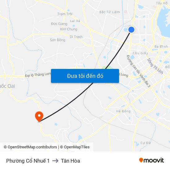 Phường Cổ Nhuế 1 to Tân Hòa map