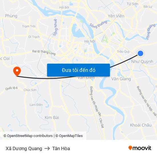 Xã Dương Quang to Tân Hòa map