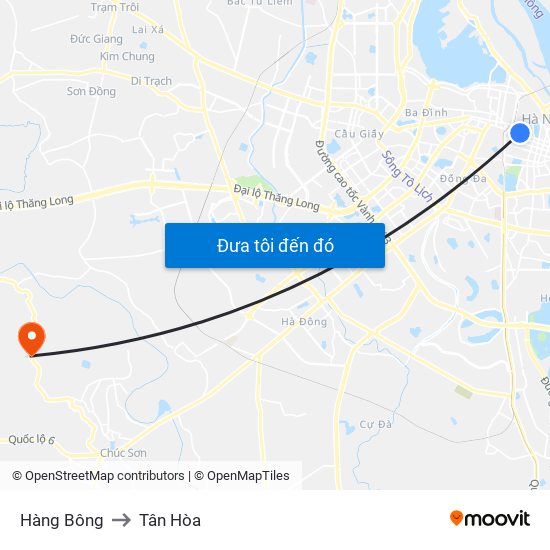 Hàng Bông to Tân Hòa map