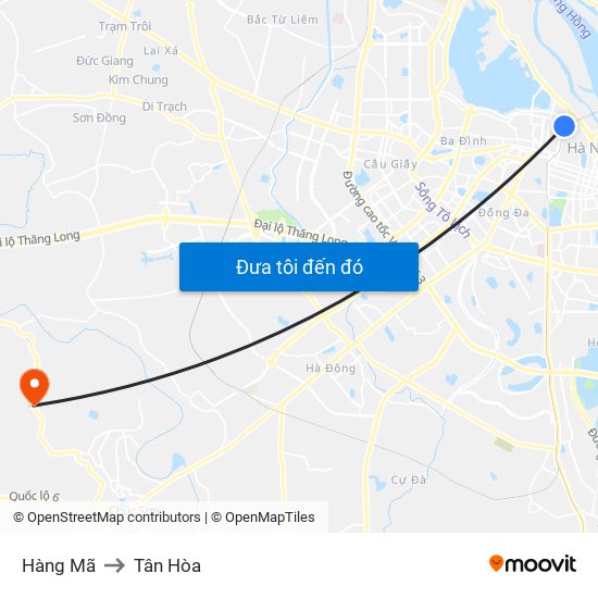 Hàng Mã to Tân Hòa map