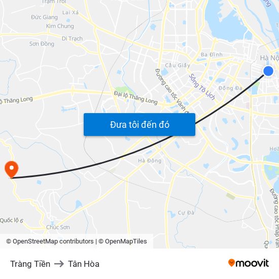 Tràng Tiền to Tân Hòa map