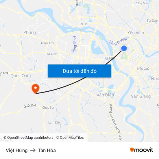 Việt Hưng to Tân Hòa map