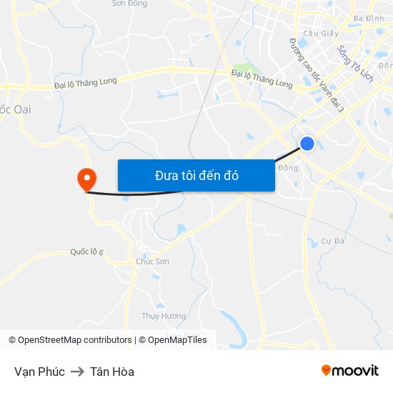 Vạn Phúc to Tân Hòa map