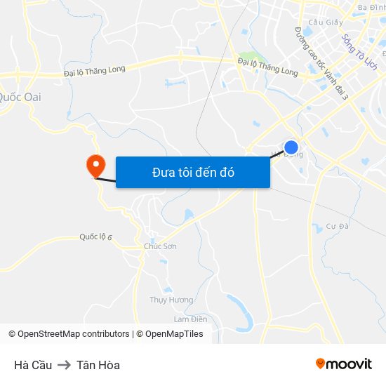 Hà Cầu to Tân Hòa map