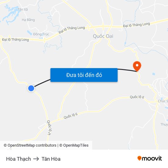 Hòa Thạch to Tân Hòa map