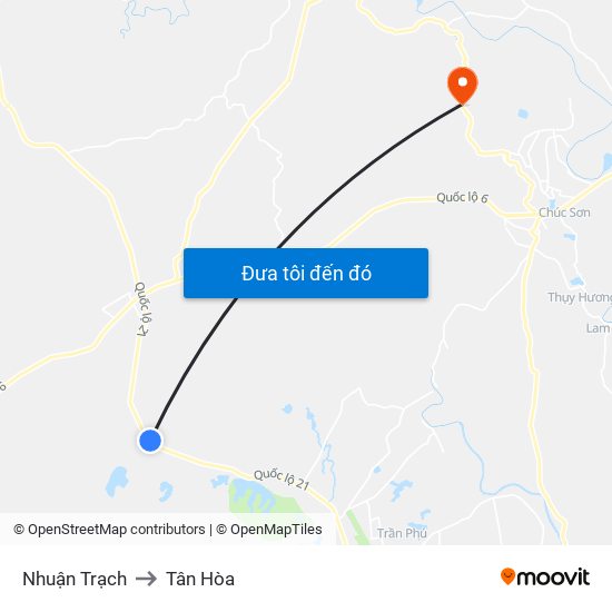 Nhuận Trạch to Tân Hòa map