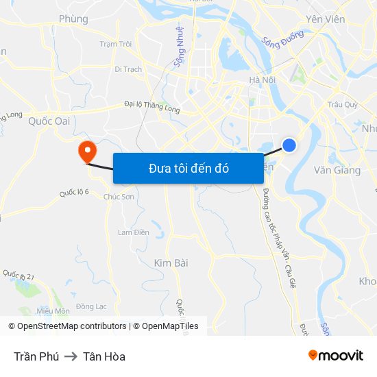 Trần Phú to Tân Hòa map