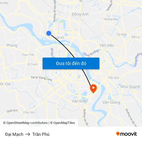 Đại Mạch to Trần Phú map