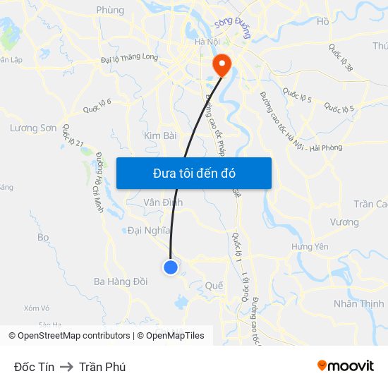 Đốc Tín to Trần Phú map
