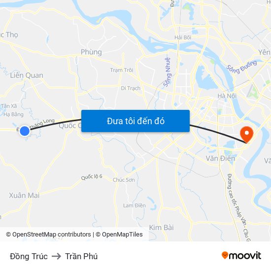 Đồng Trúc to Trần Phú map