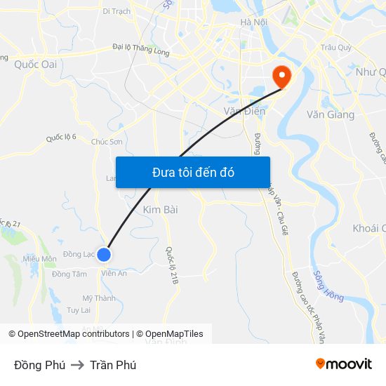 Đồng Phú to Trần Phú map