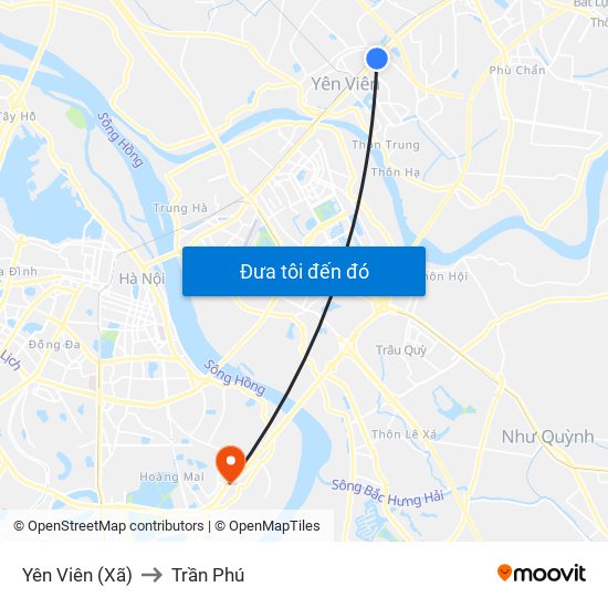 Yên Viên (Xã) to Trần Phú map