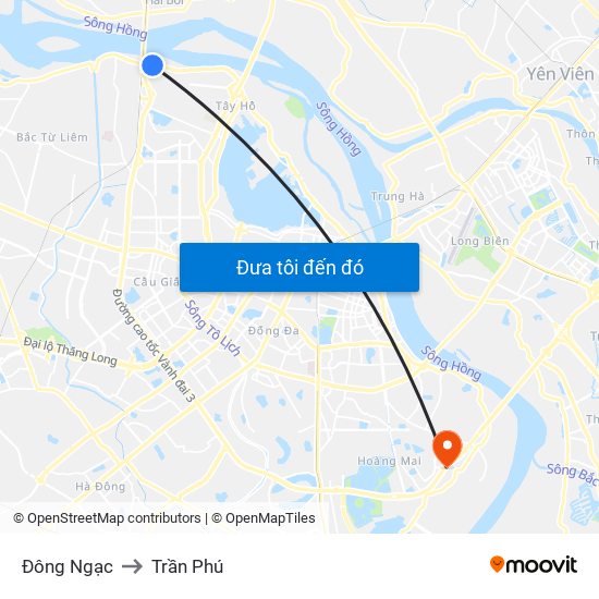 Đông Ngạc to Trần Phú map