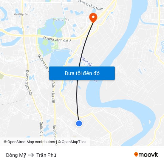 Đông Mỹ to Trần Phú map
