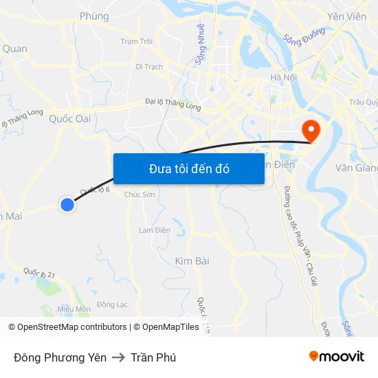 Đông Phương Yên to Trần Phú map