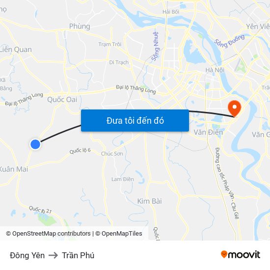 Đông Yên to Trần Phú map