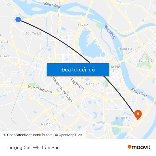 Thượng Cát to Trần Phú map