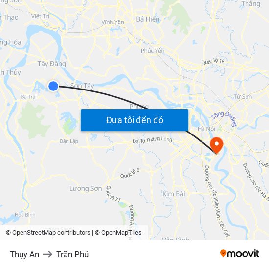 Thụy An to Trần Phú map