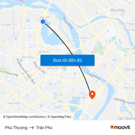 Phú Thượng to Trần Phú map