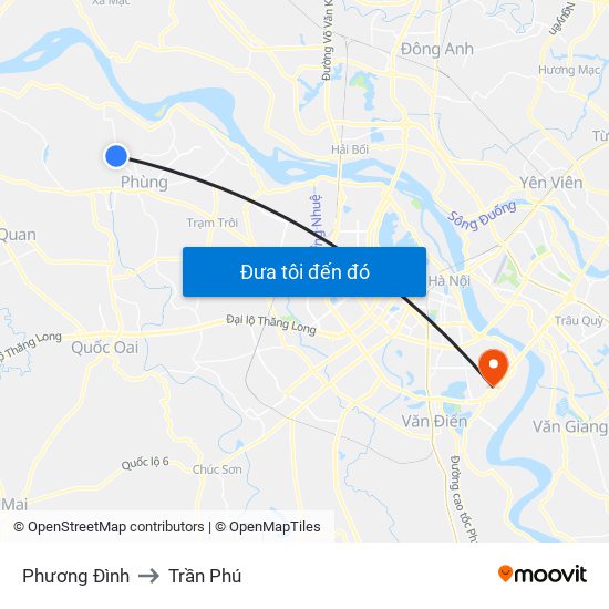 Phương Đình to Trần Phú map