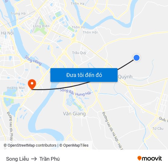 Song Liễu to Trần Phú map