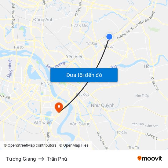 Tương Giang to Trần Phú map