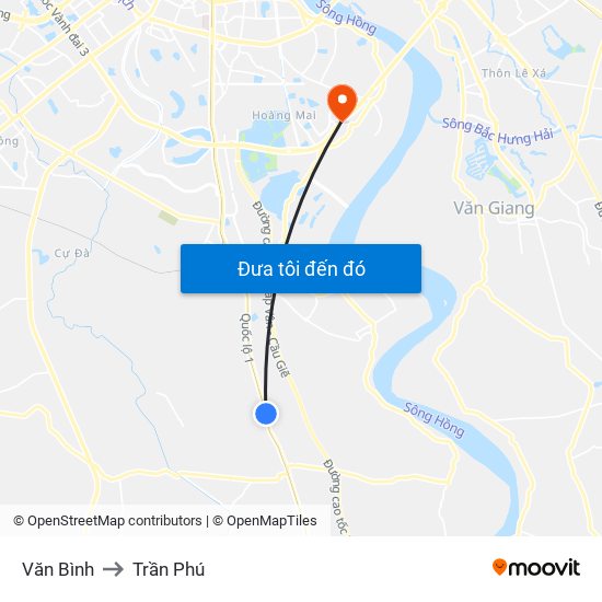 Văn Bình to Trần Phú map
