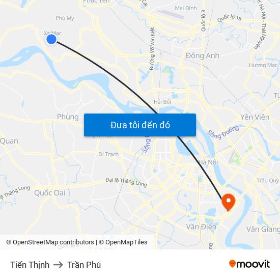 Tiến Thịnh to Trần Phú map