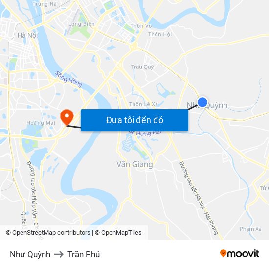 Như Quỳnh to Trần Phú map