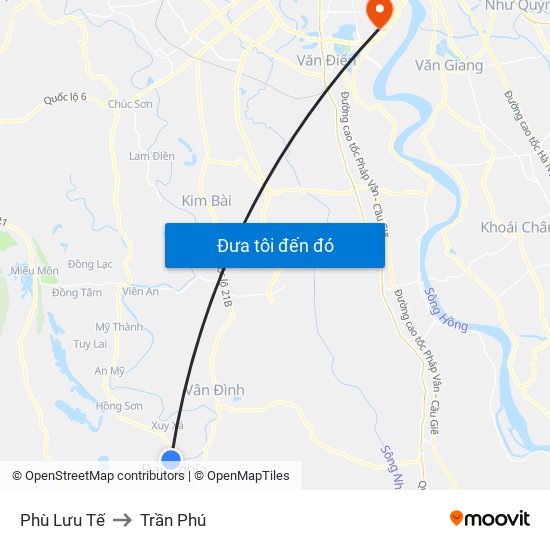 Phù Lưu Tế to Trần Phú map