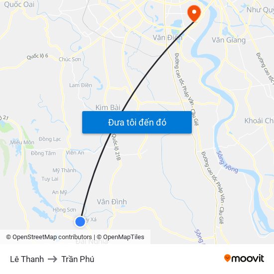 Lê Thanh to Trần Phú map