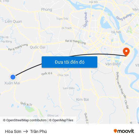 Hòa Sơn to Trần Phú map
