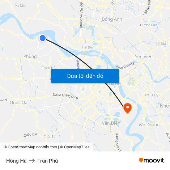 Hồng Hà to Trần Phú map